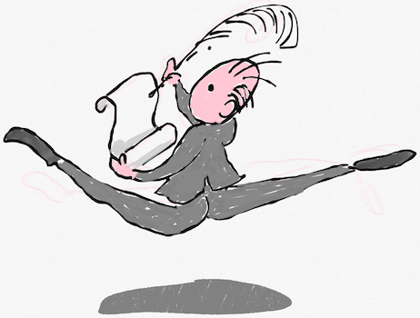 jumping scribe illustration